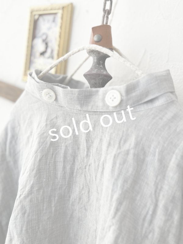 画像3: Reliure／パフスリーブカフスブラウス・light gray (3)