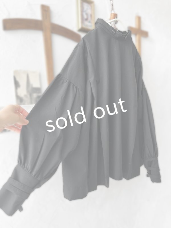 画像9: Reliure／パフスリーブカフスブラウス・formal black (9)