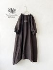画像1: mifumi／コラボ刺繍yuiワンピース・こげ茶 (1)