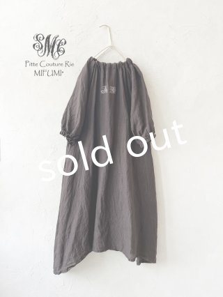 mifumi ドロップショルダーpuffワンピース ラベンダー mifumi