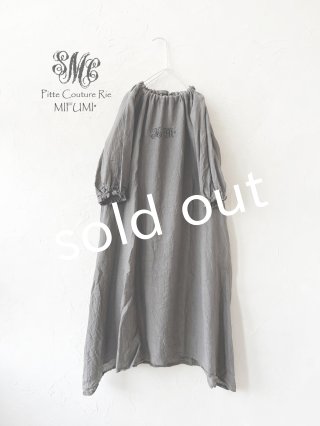 mifumiさん コラボ コサージュ リネン ワンピース ハンドメイド作家