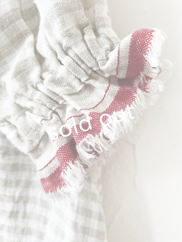 画像3: mifumi／コラボ刺繍yuiワンピース・赤耳チェック (3)