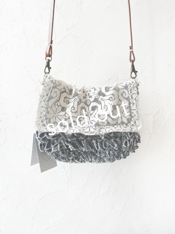 画像7: toromeco／裂き編みアンティークレースカバーポシェット・ gray (7)