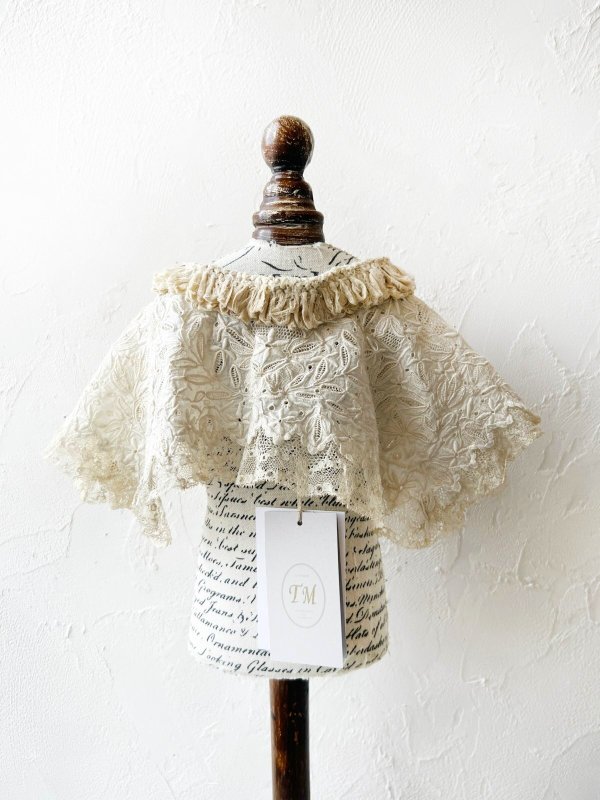 画像8: toromeco／裂き編みとアンティークレースの付け襟 (8)