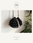 画像1: toromeco／裂き編みフリンジ巾着ポシェット・black mix (1)
