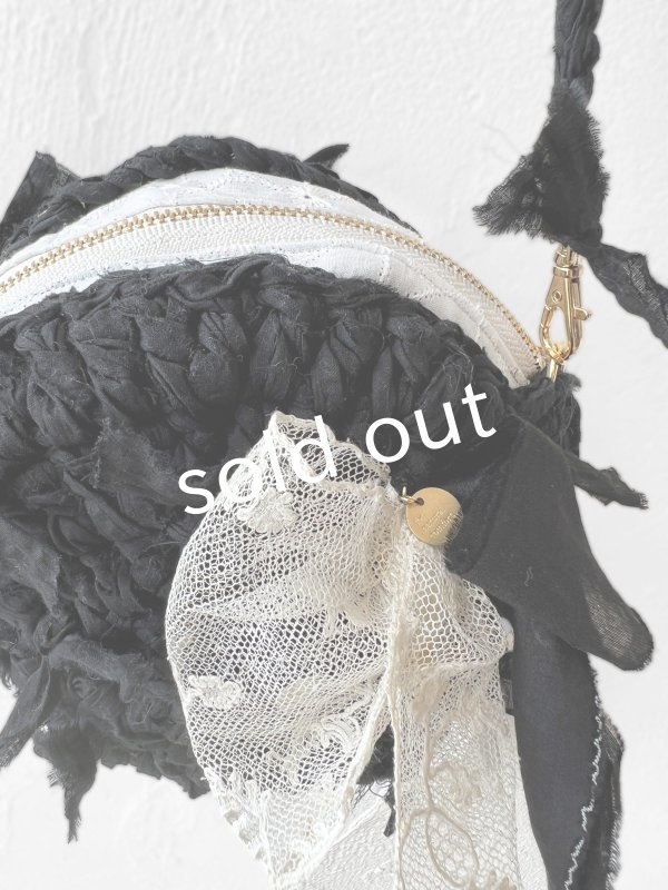 画像11: toromeco／裂き編みマカロンポシェット・black (11)