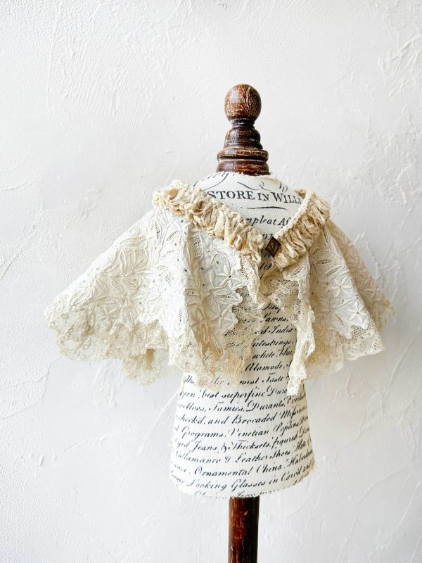 画像4: toromeco／裂き編みとアンティークレースの付け襟 (4)