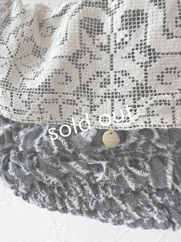 画像3: toromeco／裂き編みアンティークレースカバーポシェット・ gray (3)