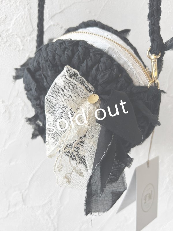 画像6: toromeco／裂き編みマカロンポシェット・black (6)