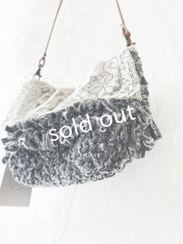 画像6: toromeco／裂き編みアンティークレースカバーポシェット・ gray (6)