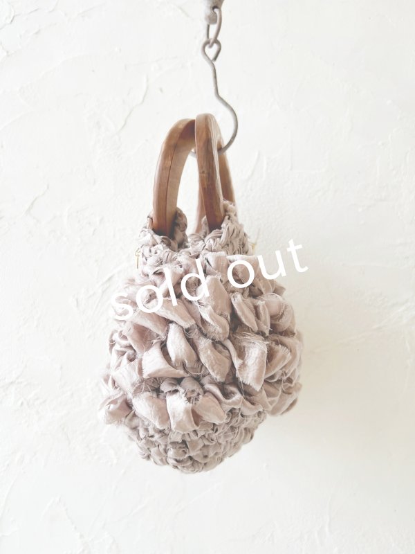 画像6: toromeco／裂き編みウッドハンドルバッグ・antique pink (6)