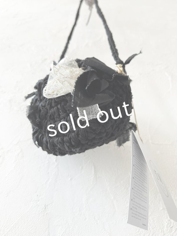 画像8: toromeco／裂き編みマカロンポシェット・black (8)