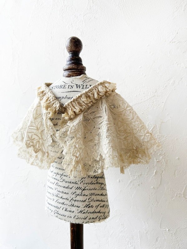 画像3: toromeco／裂き編みとアンティークレースの付け襟 (3)