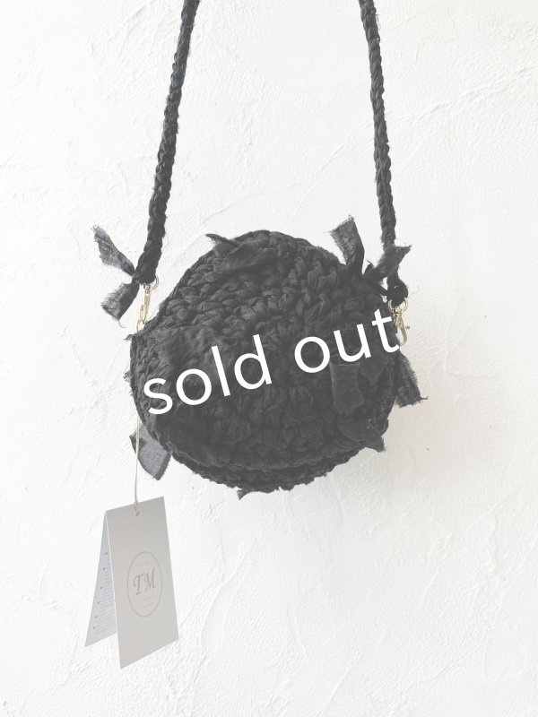 画像9: toromeco／裂き編みマカロンポシェット・black (9)