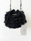 画像4: toromeco／裂き編みフリンジ巾着ポシェット・black mix (4)