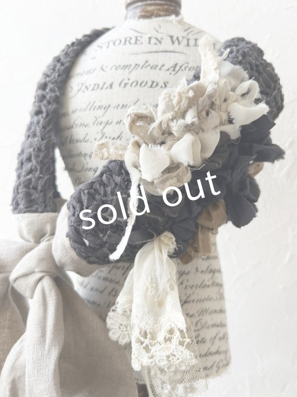 画像3: toromeco／裂き編みヘアバンド・charcoal (3)