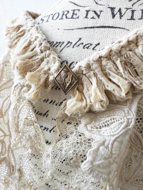 画像5: toromeco／裂き編みとアンティークレースの付け襟 (5)