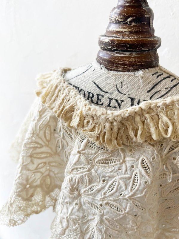 画像9: toromeco／裂き編みとアンティークレースの付け襟 (9)