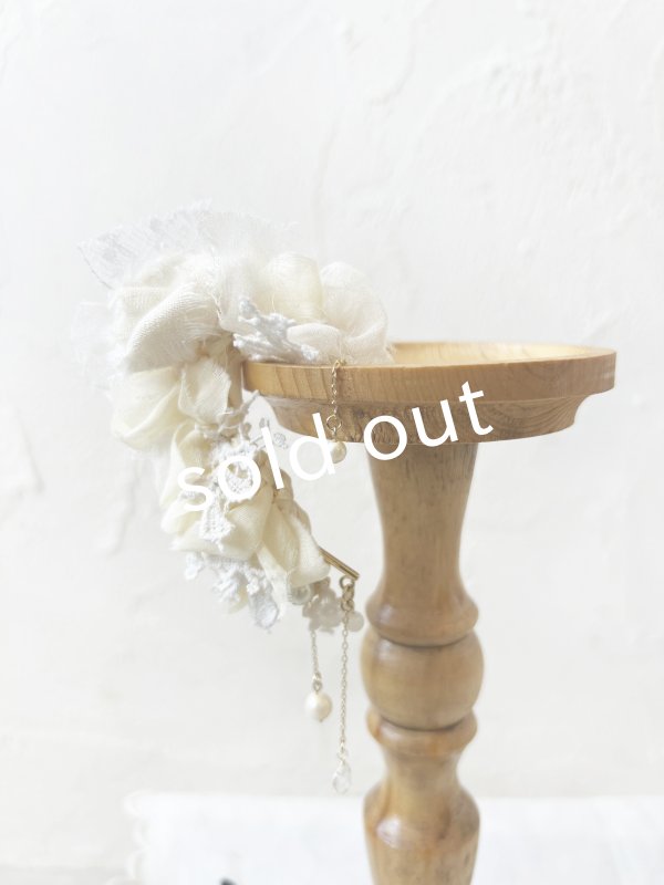 画像2: toromeco／コットンシルクのイヤーフック・ivory (2)