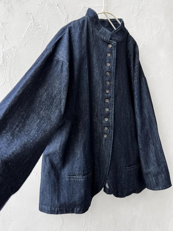 画像4: 08mab/デニムスタンドカラージャケット・インディゴ (4)