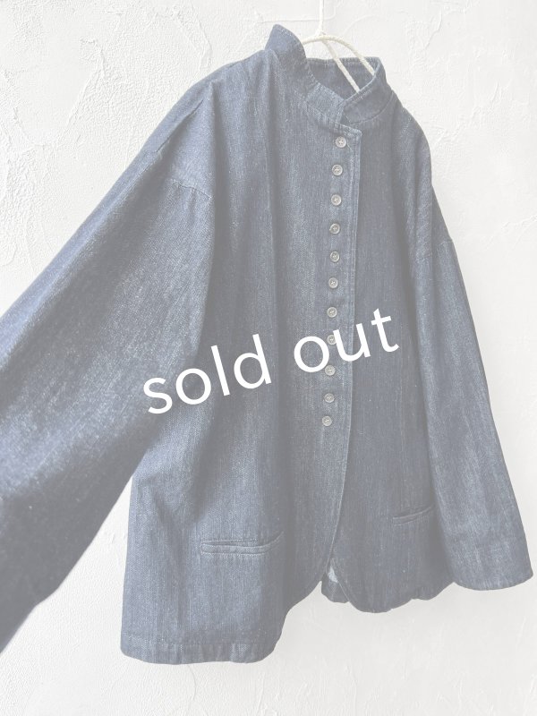 画像5: 08mab/デニムスタンドカラージャケット・インディゴ (5)