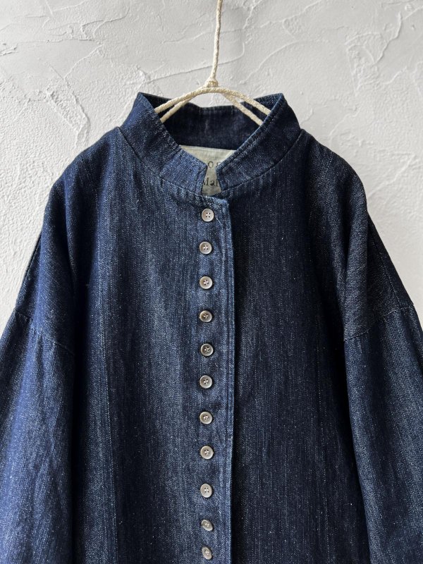 画像2: 08mab/デニムスタンドカラージャケット・インディゴ (2)