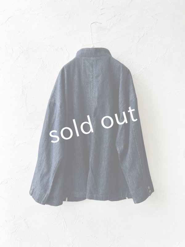 画像10: 08mab/デニムスタンドカラージャケット・インディゴ (10)