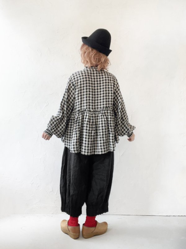 画像11: ubasoku/0108 比翼ギャザーブラウス・インディゴ (11)