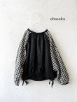 画像2: ubasoku/0201 刺繍の裾りぼんプルオーバー・ギンガム (2)