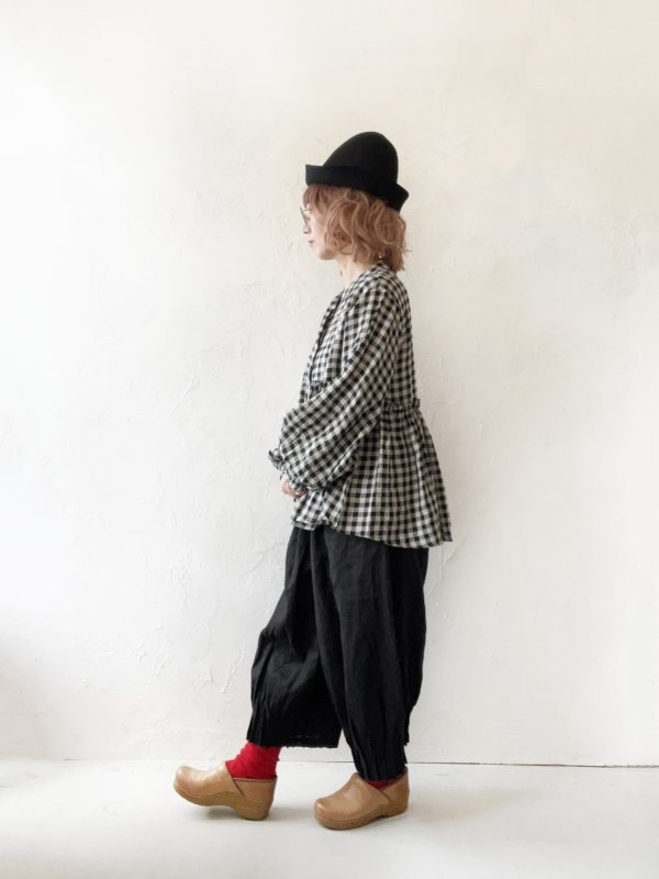 画像10: ubasoku/0108 比翼ギャザーブラウス・インディゴ (10)