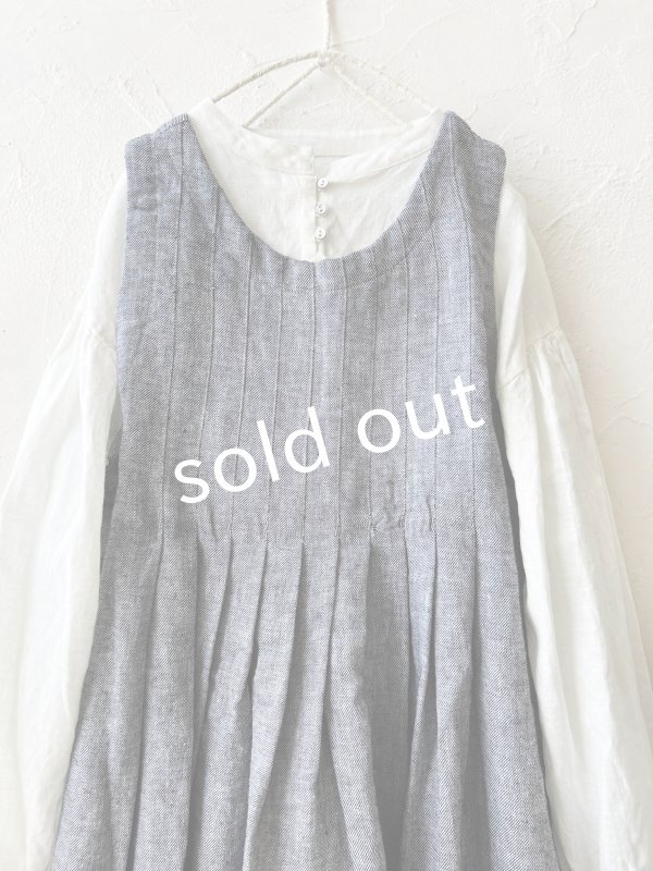 画像7: ubasoku/0118 2way起毛ジャンパースカート・ブラックシャンブレー (7)