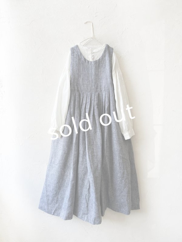 画像6: ubasoku/0118 2way起毛ジャンパースカート・ブラックシャンブレー (6)