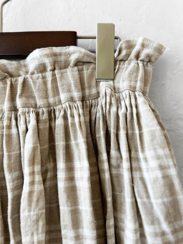 画像2: MARCHE' DE SOEUR/ギャザースカート・赤耳チェック (2)