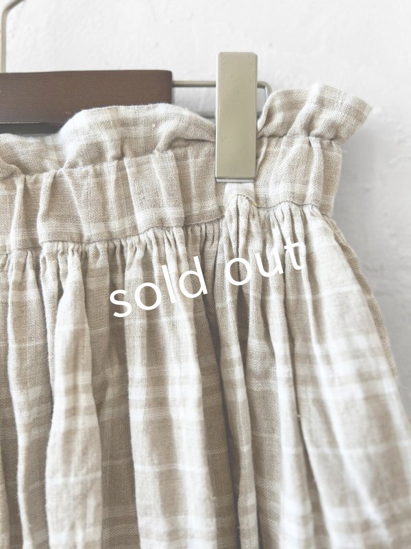 画像2: 【再入荷】MARCHE' DE SOEUR／ギャザースカート・赤耳チェック (2)