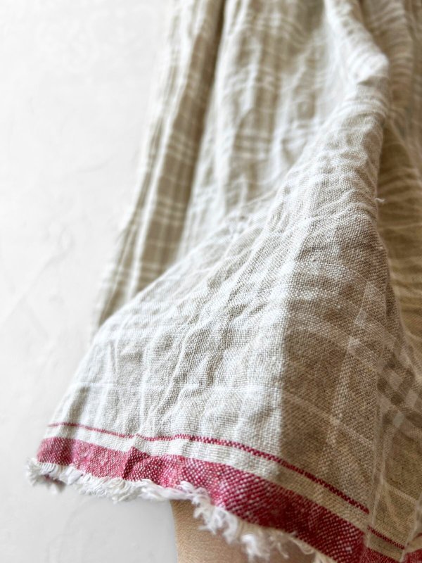 画像4: MARCHE' DE SOEUR/ギャザースカート・赤耳チェック (4)