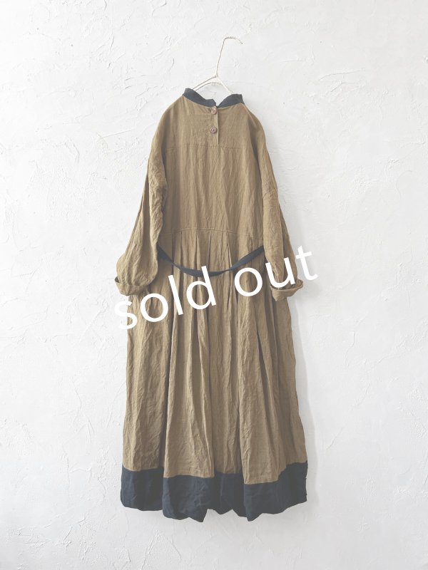 画像9: MARCHE' DE SOEUR/種蒔のワンピース・マスタードブラウン (9)