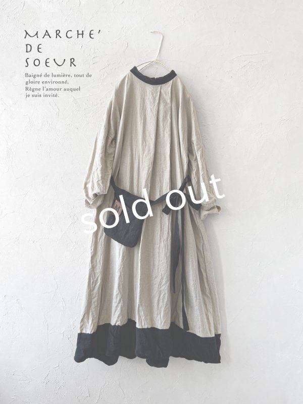 画像1: MARCHE' DE SOEUR/種蒔のワンピース・生成り (1)