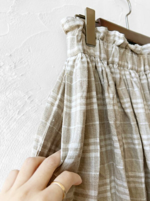 画像3: MARCHE' DE SOEUR/ギャザースカート・赤耳チェック (3)