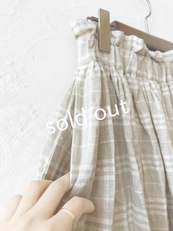 画像3: 【再入荷】MARCHE' DE SOEUR／ギャザースカート・赤耳チェック (3)