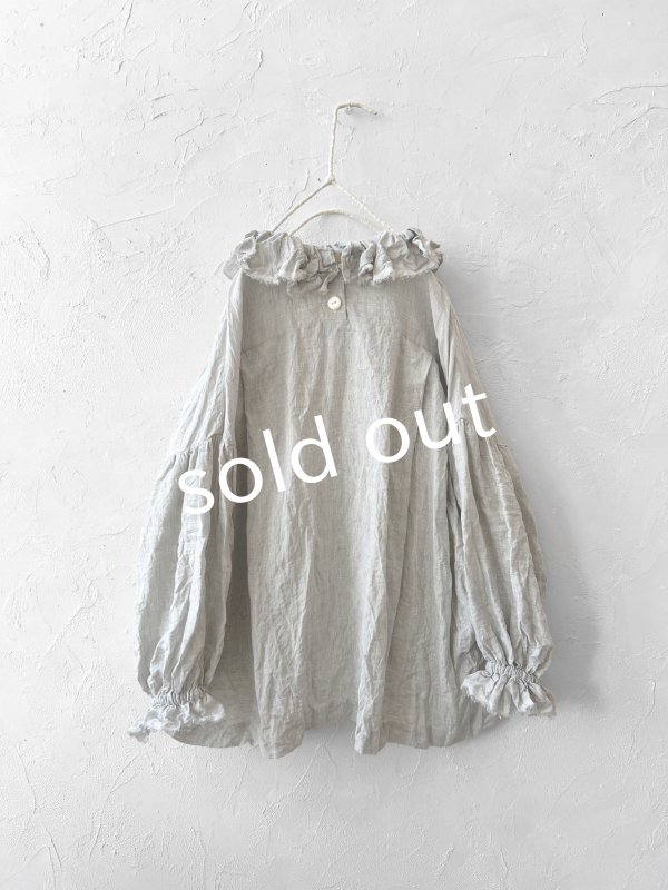 画像8: MARCHE' DE SOEUR/ラッフル襟のパフ袖プルオーバー・ホワイトグレー (8)