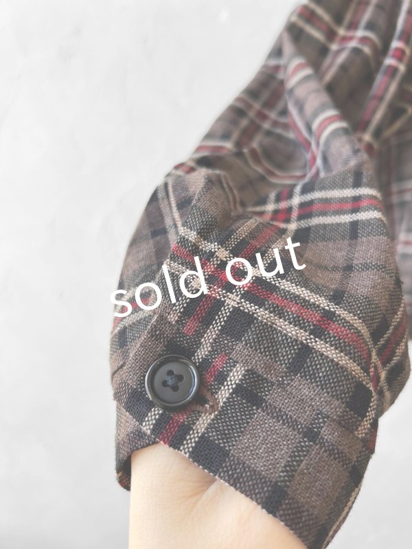 画像5: MARCHE' DE SOEUR/フローフリルブラウス・レッドブラウンチェック (5)