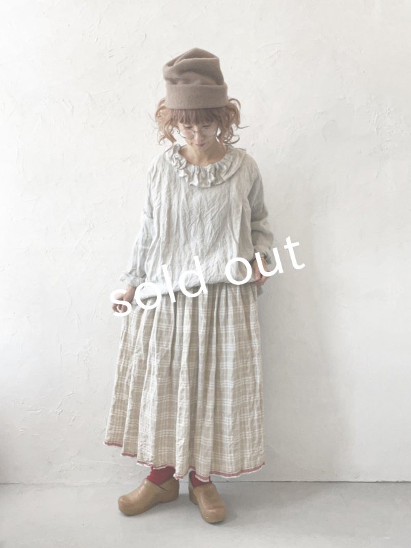 画像9: MARCHE' DE SOEUR/ラッフル襟のプルオーバー・ホワイトグレー (9)