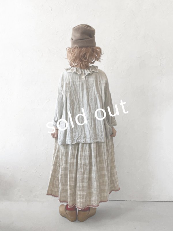 画像9: 【再入荷】MARCHE' DE SOEUR／ギャザースカート・赤耳チェック (9)