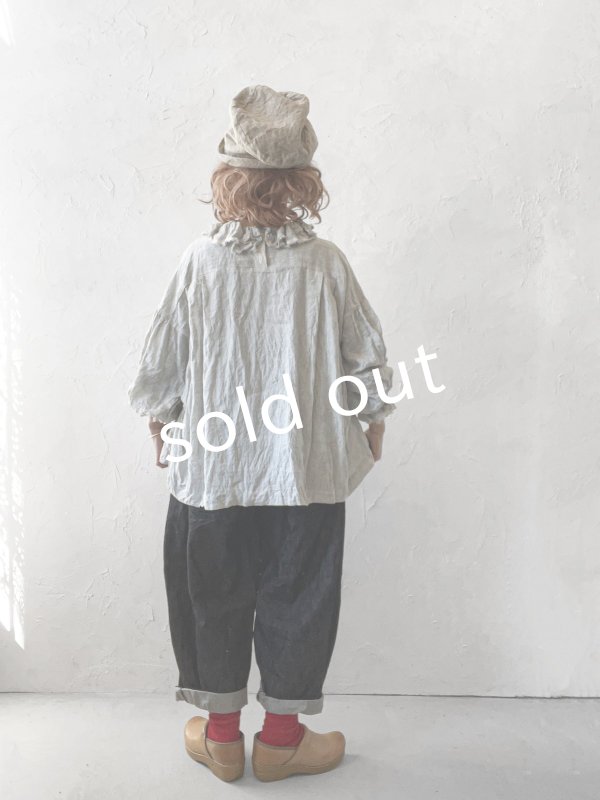 画像14: MARCHE' DE SOEUR/ラッフル襟のパフ袖プルオーバー・ホワイトグレー (14)