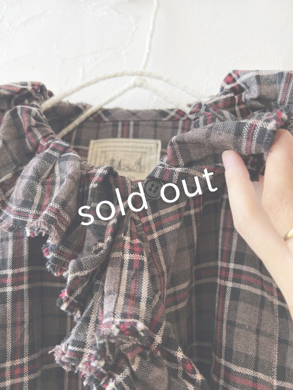画像11: MARCHE' DE SOEUR/フローフリルブラウス・レッドブラウンチェック (11)