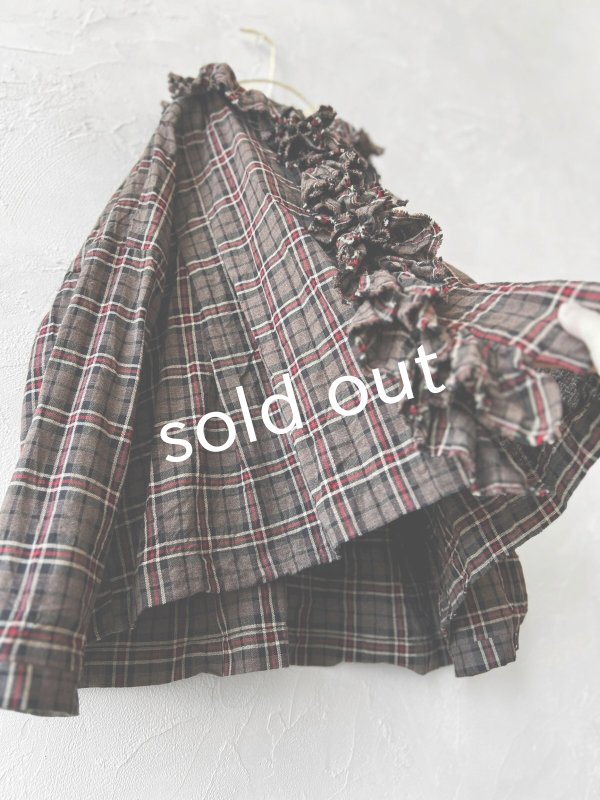 画像6: MARCHE' DE SOEUR/フローフリルブラウス・レッドブラウンチェック (6)