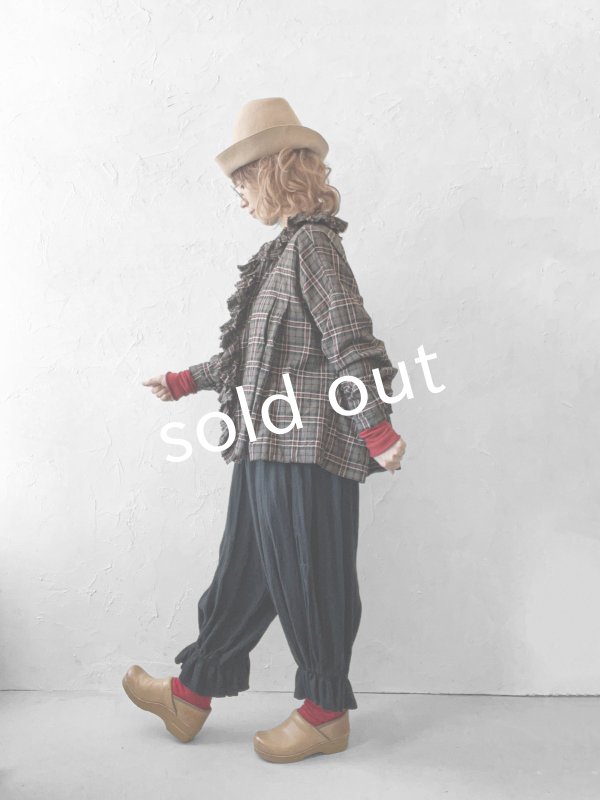 画像16: MARCHE' DE SOEUR/フローフリルブラウス・レッドブラウンチェック (16)