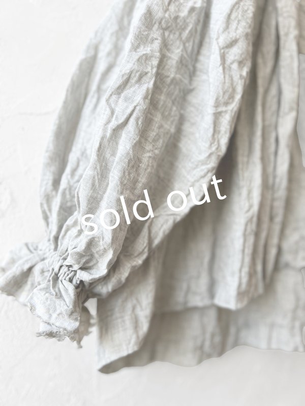 画像5: MARCHE' DE SOEUR/ラッフル襟のパフ袖プルオーバー・ホワイトグレー (5)