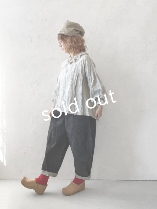 画像12: MARCHE' DE SOEUR/ラッフル襟のパフ袖プルオーバー・ホワイトグレー (12)