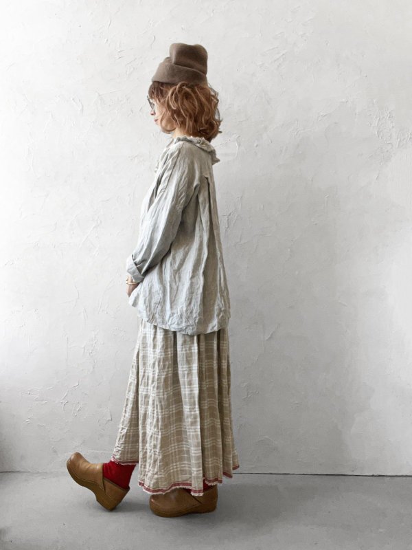 画像8: MARCHE' DE SOEUR/ギャザースカート・赤耳チェック (8)